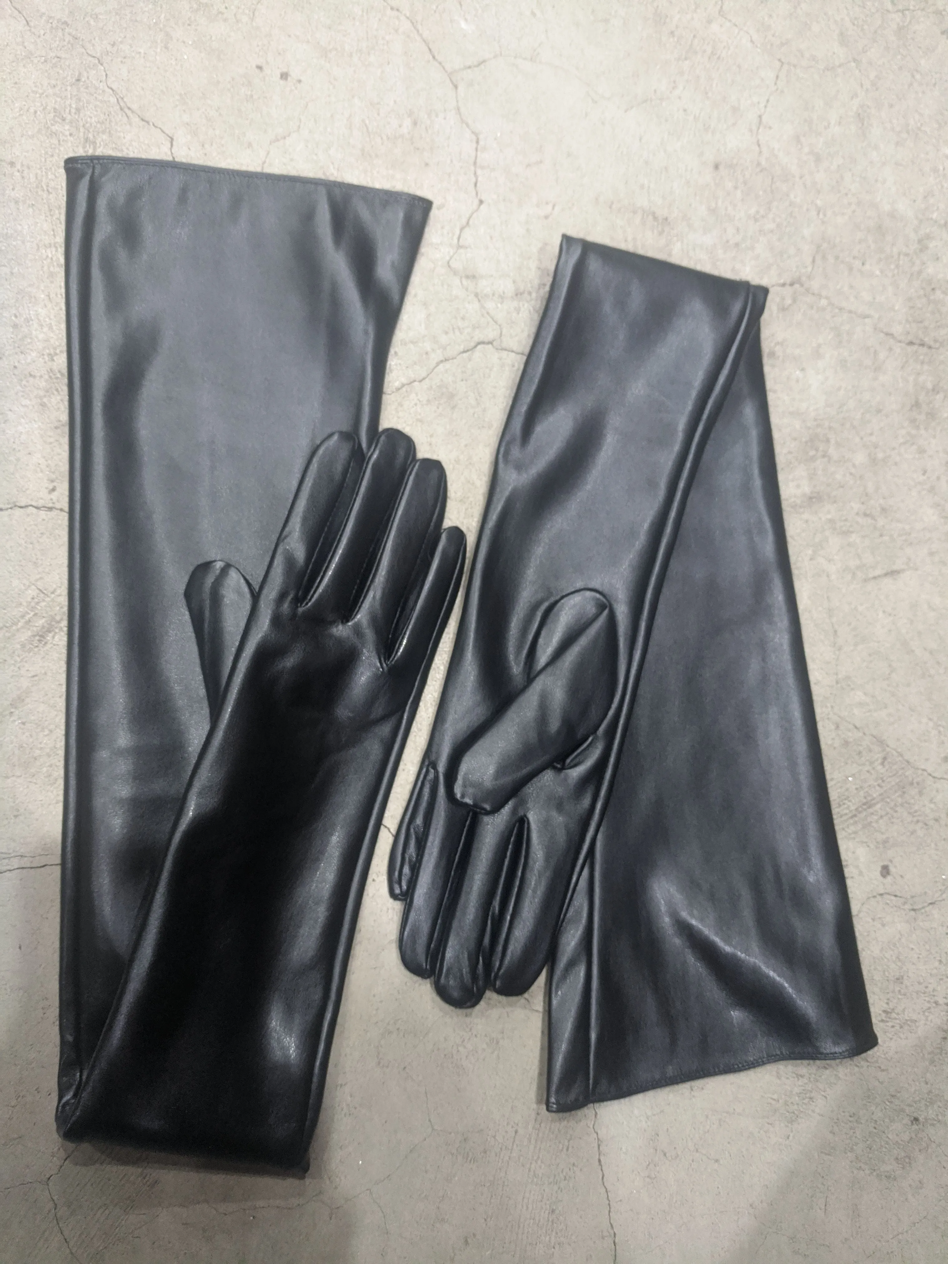 Vegan Leather Opera Length Gloves