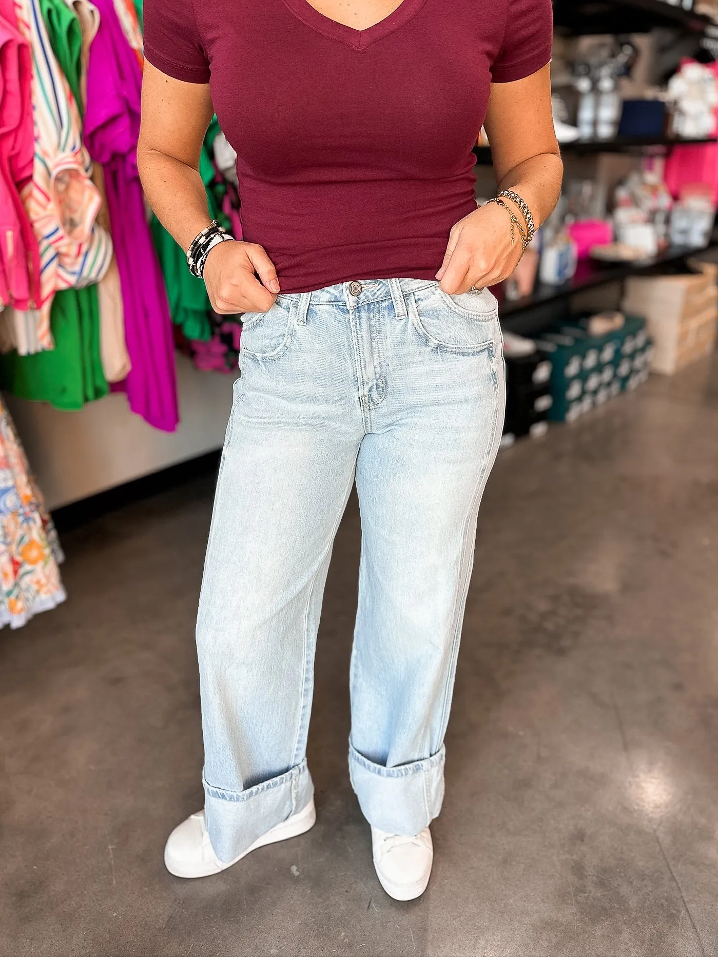 Vervet Super High Rise Cuffed Baggy Wide
