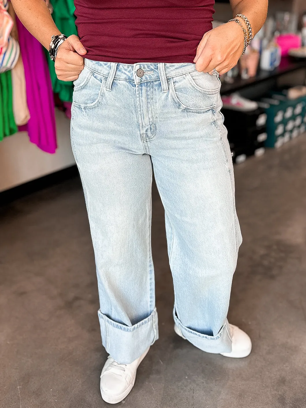 Vervet Super High Rise Cuffed Baggy Wide
