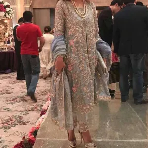 Wedding party dress with threads cut work pearls nagh and dabka work Model # P 200