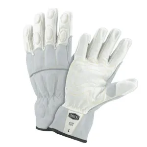 West Chester Buffalo Leather Palm Gloves, X-Large, White/Gray, 9076/XL