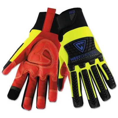 WEST CHESTER Extreme Work MultiPurpX Gloves, X-Large, Black/Gray, Elastic Wrist, 89300/XL
