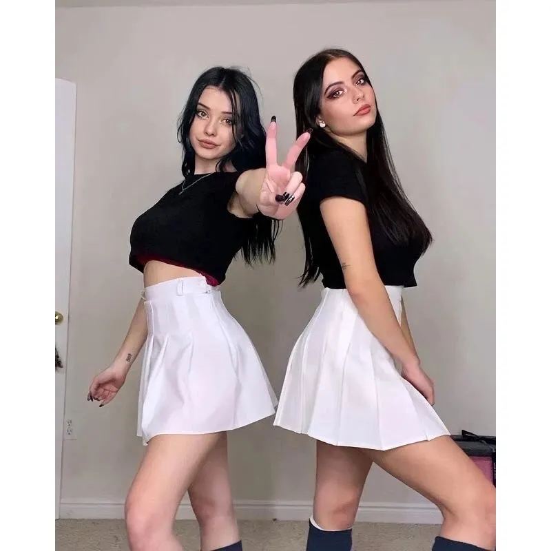 White High Waist  Skirt KF40123