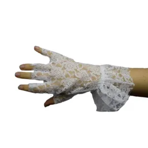 White Lace Fingerless Gloves