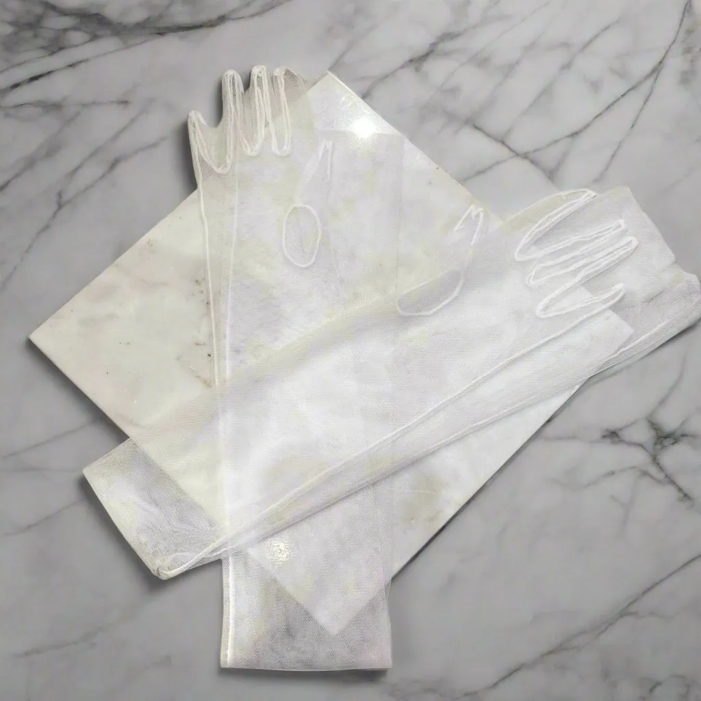 White tulle opera length gloves