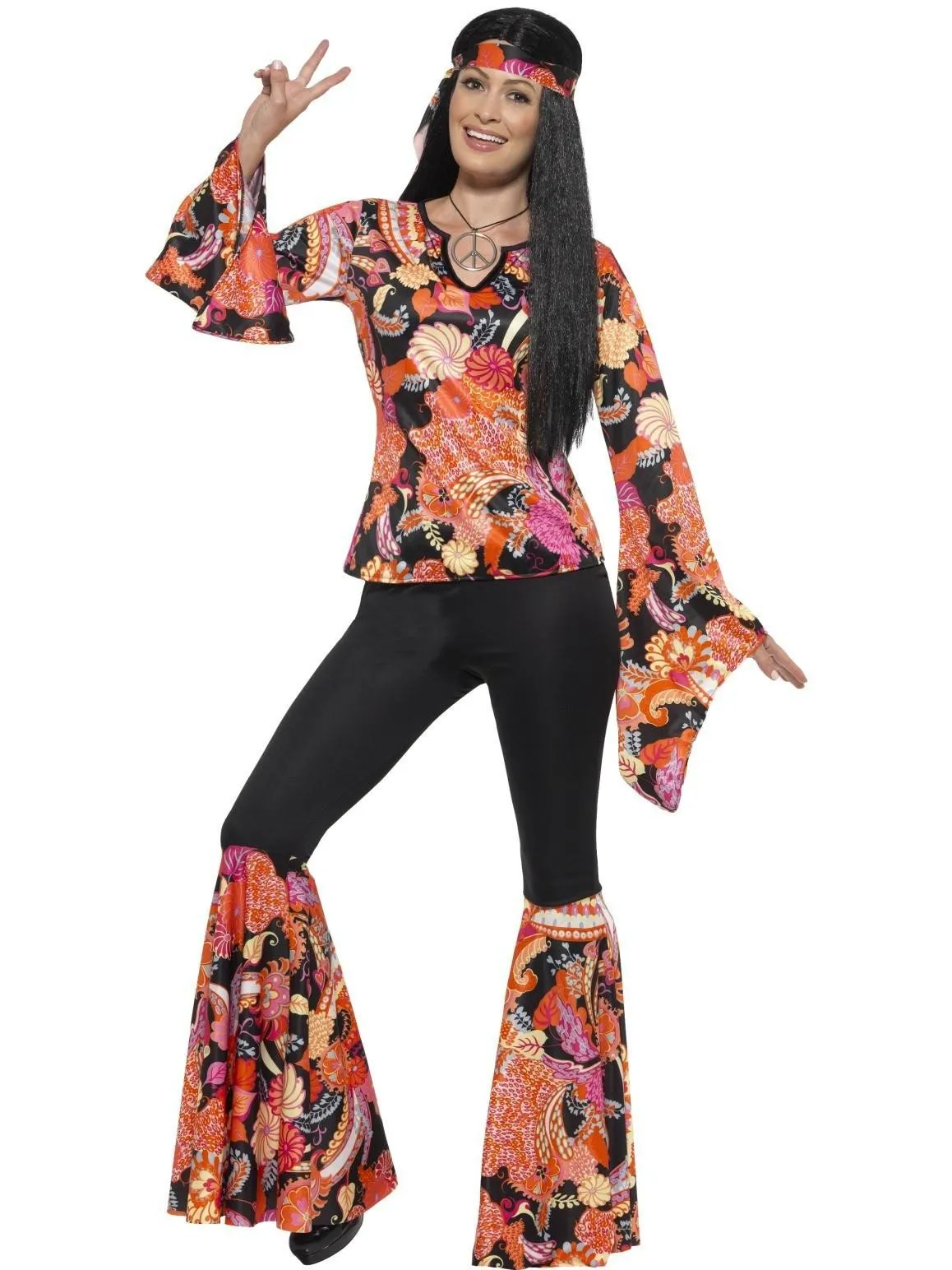 Willow the Hippie 60s Ladies Flares and Top Costume