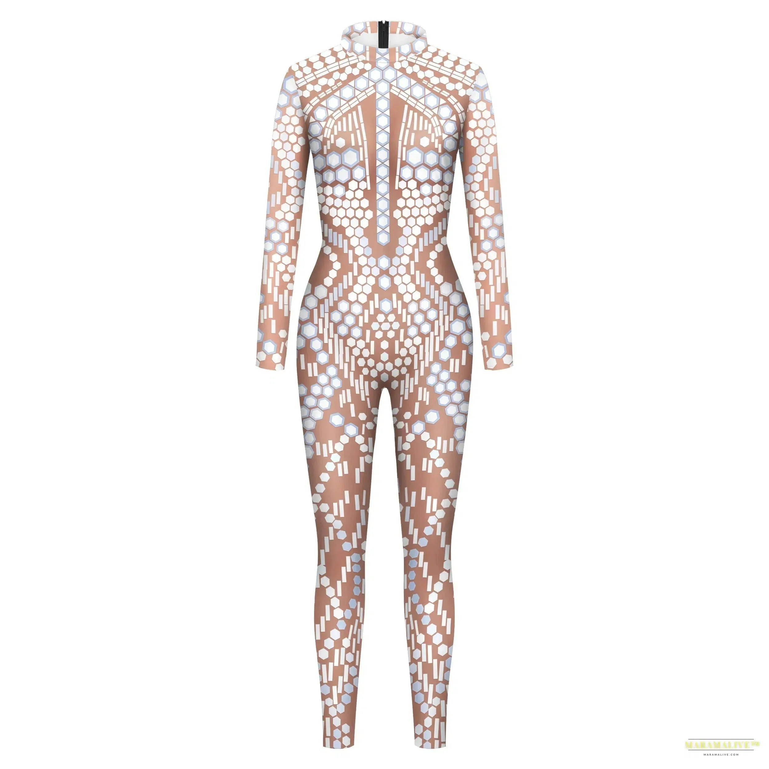 Women Jumpsuit Sequin Lace Pattern Printed Bodysuit Shiny Sexy Jumpsuit Adult Carnival Party Nightclub Outfits