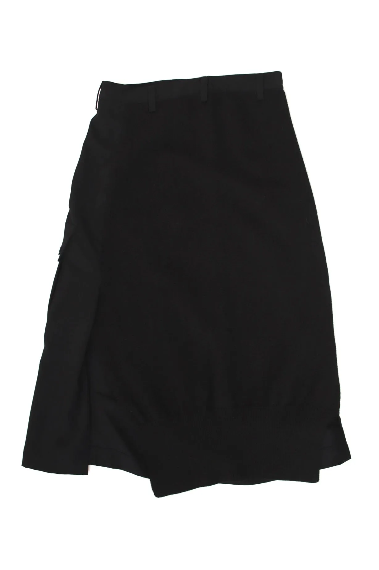 Y's Yohji Yamamoto Wool Splice Midi Skirt